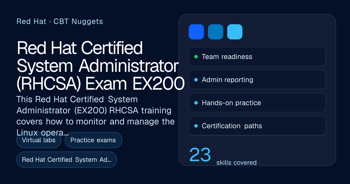 Red Hat (EX200) RHCSA Training | CBT Nuggets